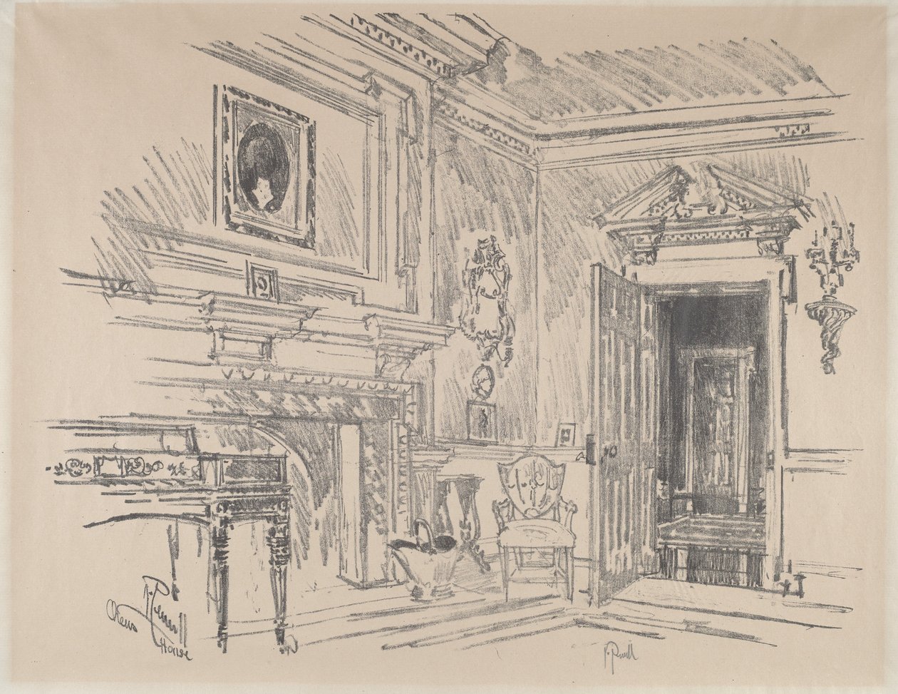 Drawing Room at Cliveden by Joseph Pennell