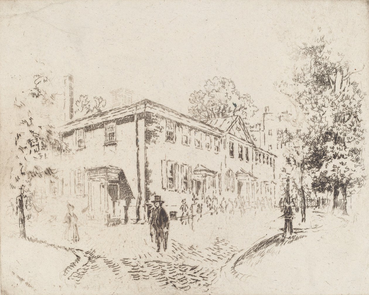 Fourth Street, Meeting House, Philadelphia by Joseph Pennell