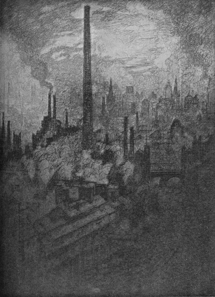 The Great Chimney, Sheffield by Joseph Pennell