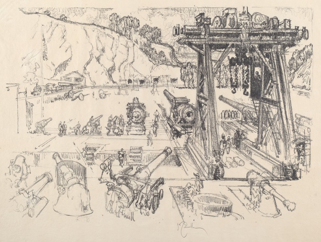 The Gun-Testing Ground by Joseph Pennell