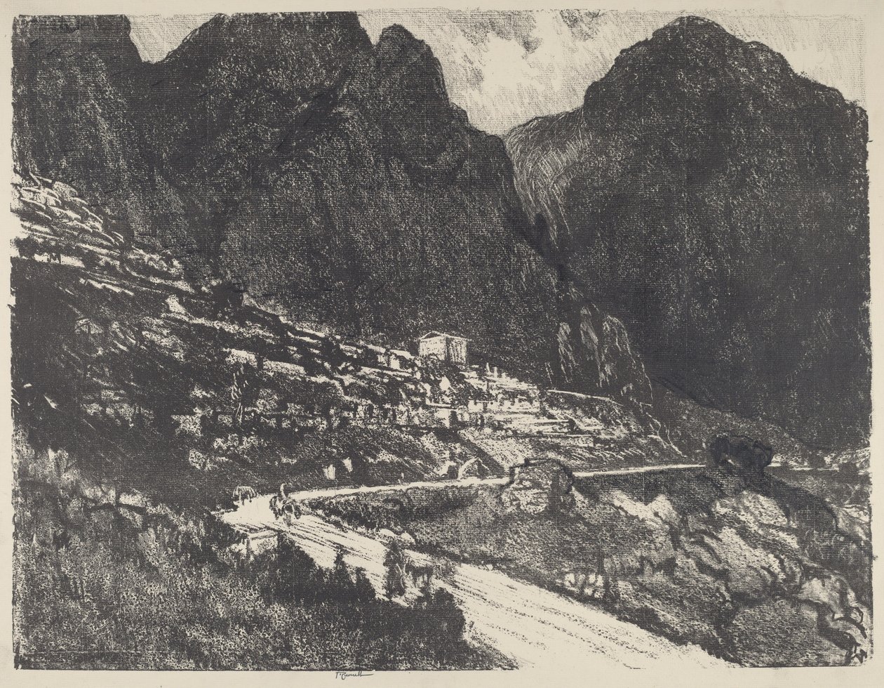 The Shining Rocks, Delphi by Joseph Pennell