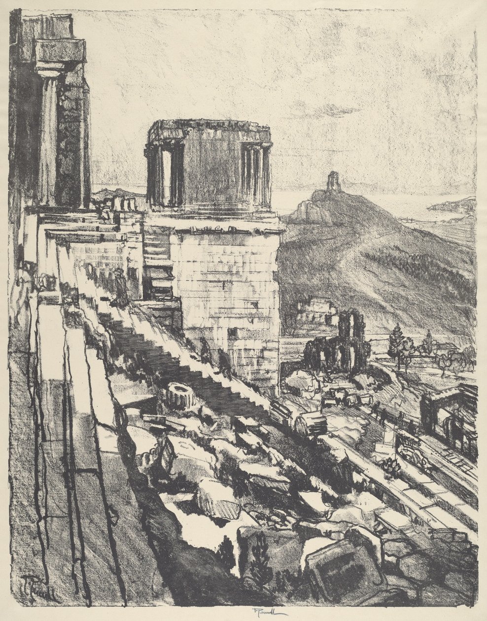 The Temple of Nike, Athens by Joseph Pennell