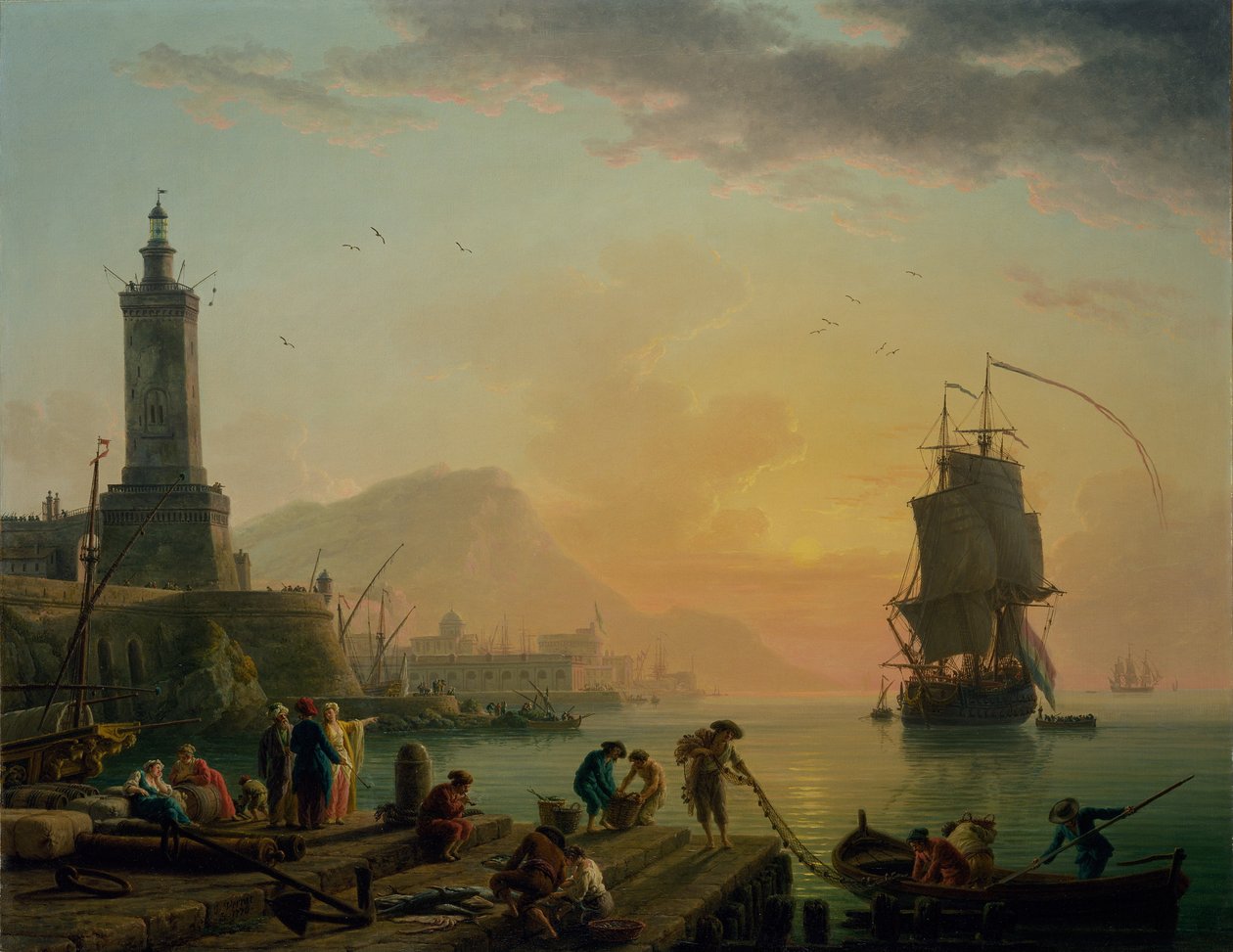 A Calm at a Mediterranean Port by Joseph Vernet