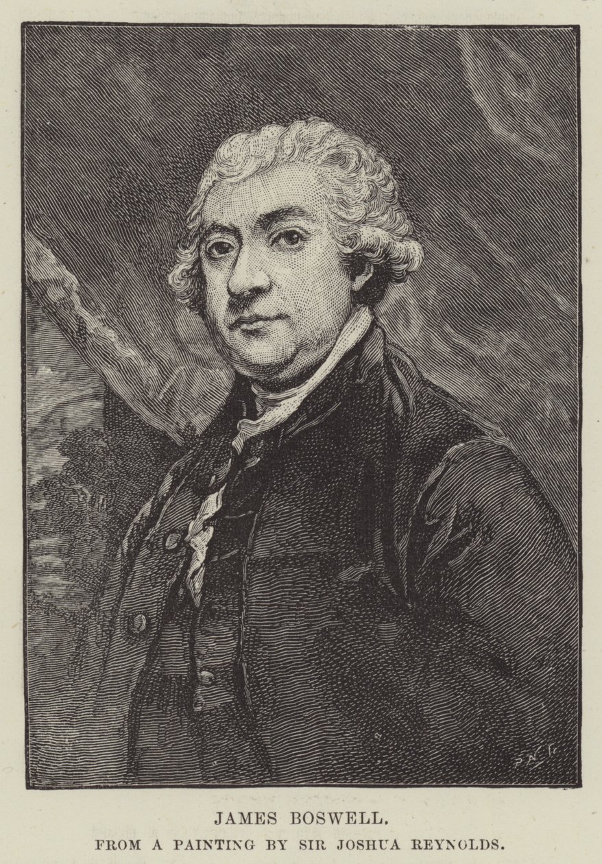 James Boswell (engraving) by Joshua Reynolds