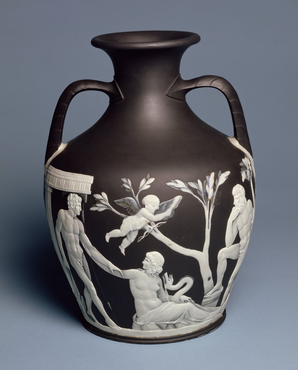 Portland Vase, owned by Erasmus Darwin, copy of original in British Museum by Josiah Wedgwood