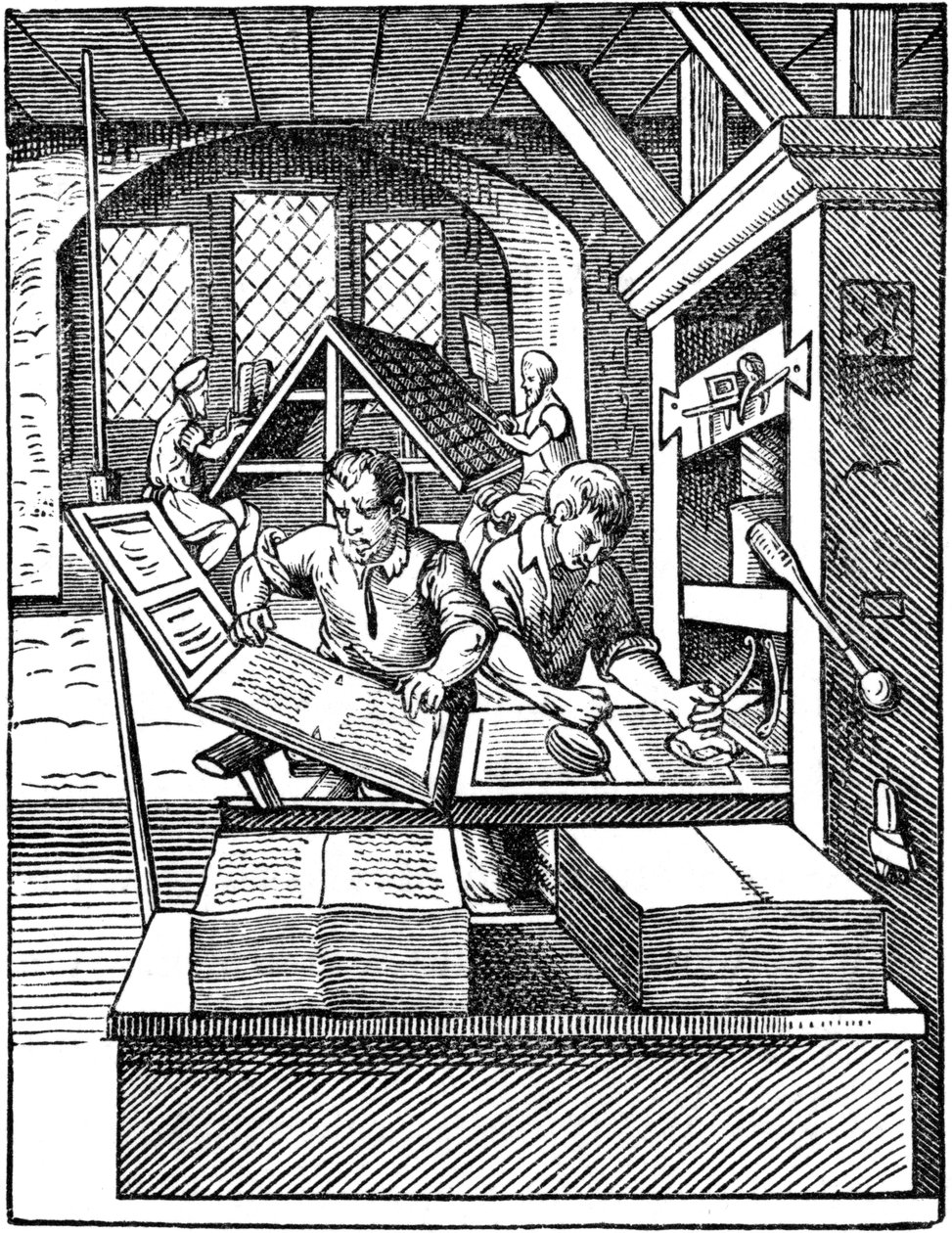 The Printers Workshop, 1568 by Jost Amman