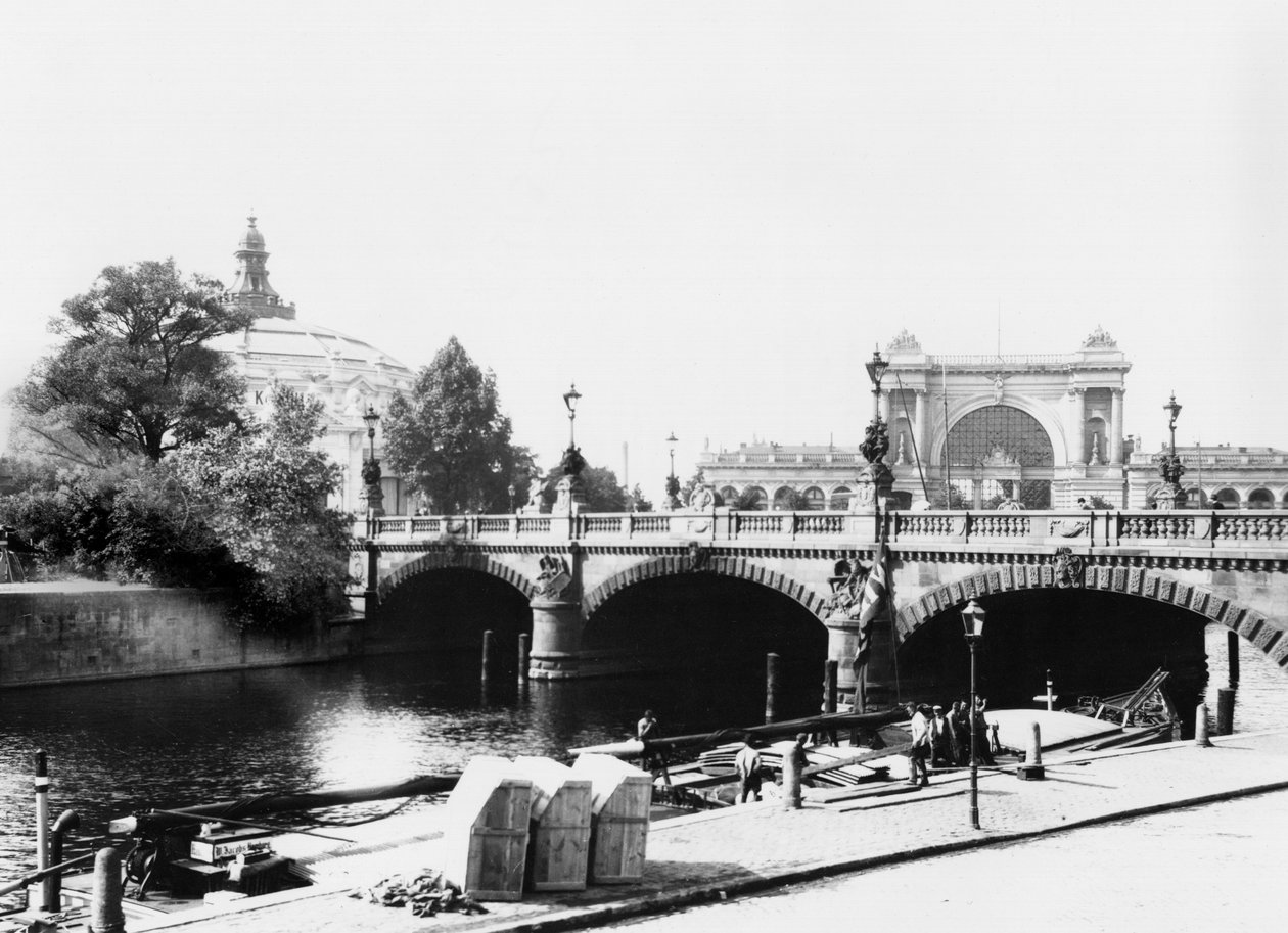 View of the Moltke Bridge and Lehrter Bahnhof station, Berlin by Jousset