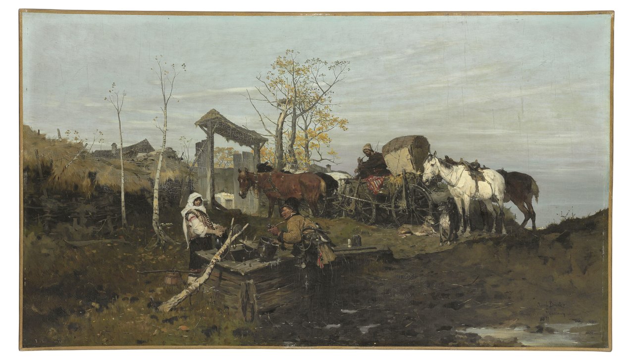 Conversation at the Well by Jozef Brandt