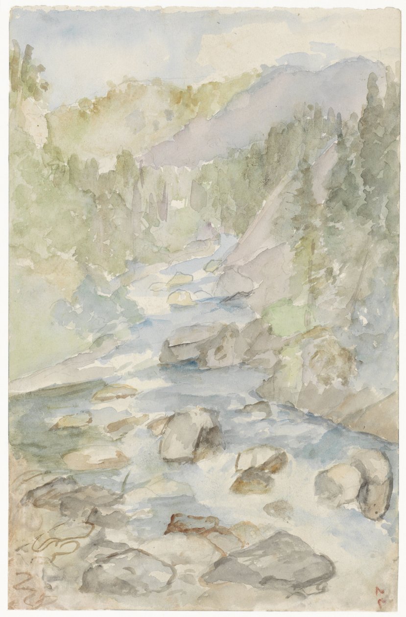 Mountain Landscape with Stream by Jozef Israëls