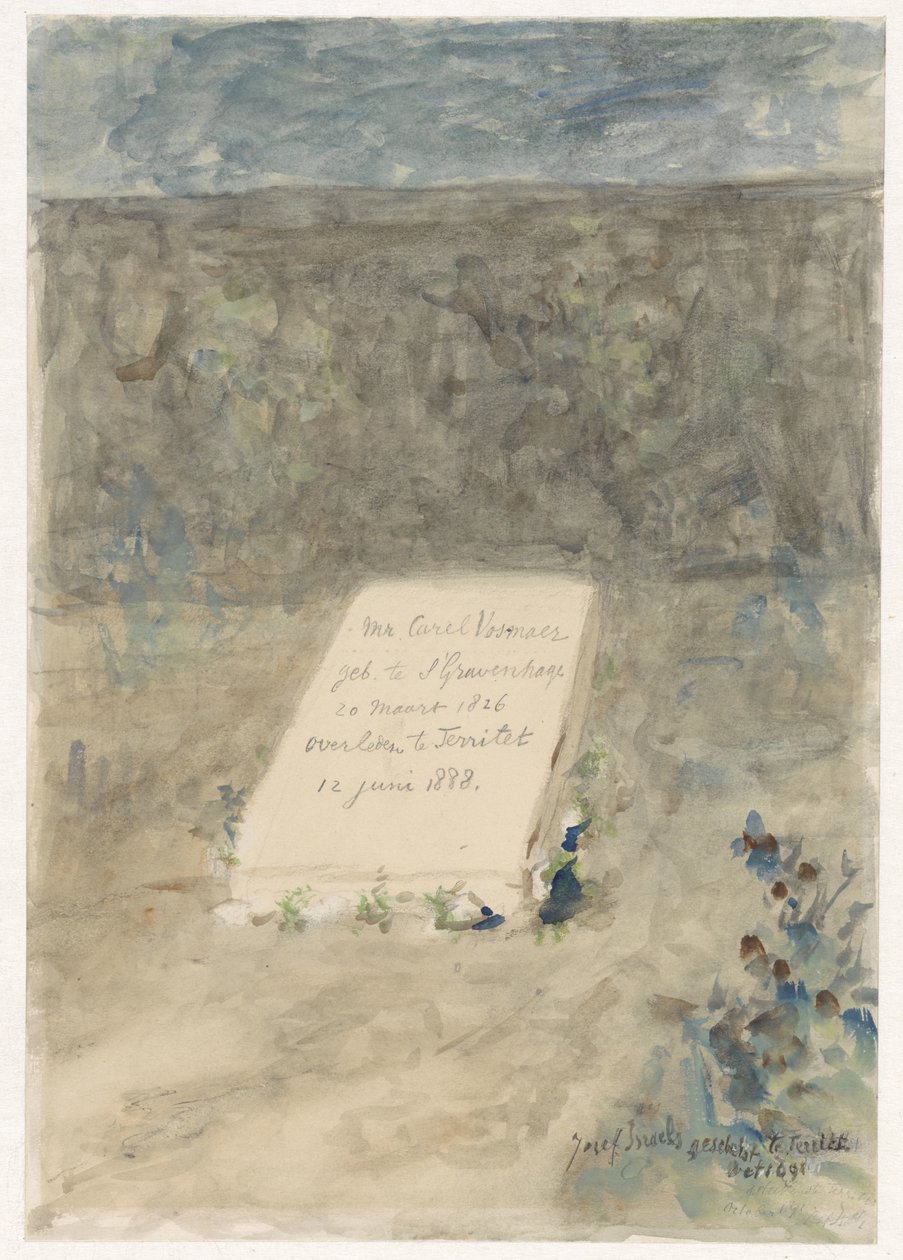 Grave of Mr. Carel Vosmaer in Territet by Jozef Israëls