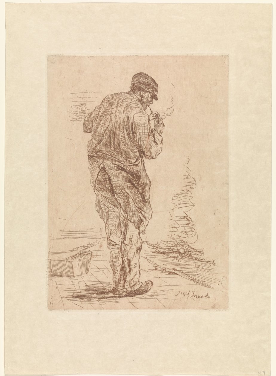 Man Smoking a Pipe by Jozef Israëls