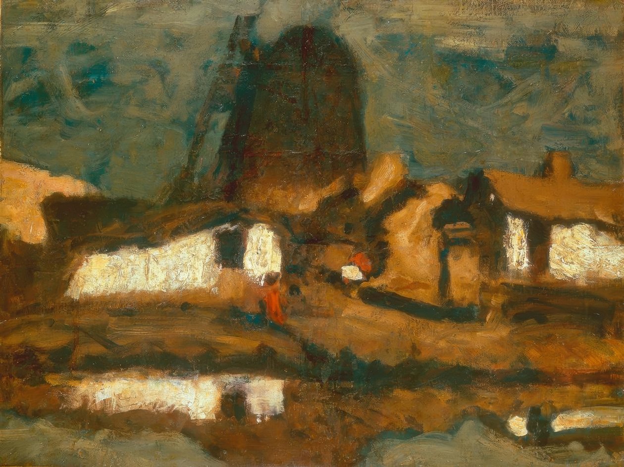 Landscape with Windmill by Jozef Koszta