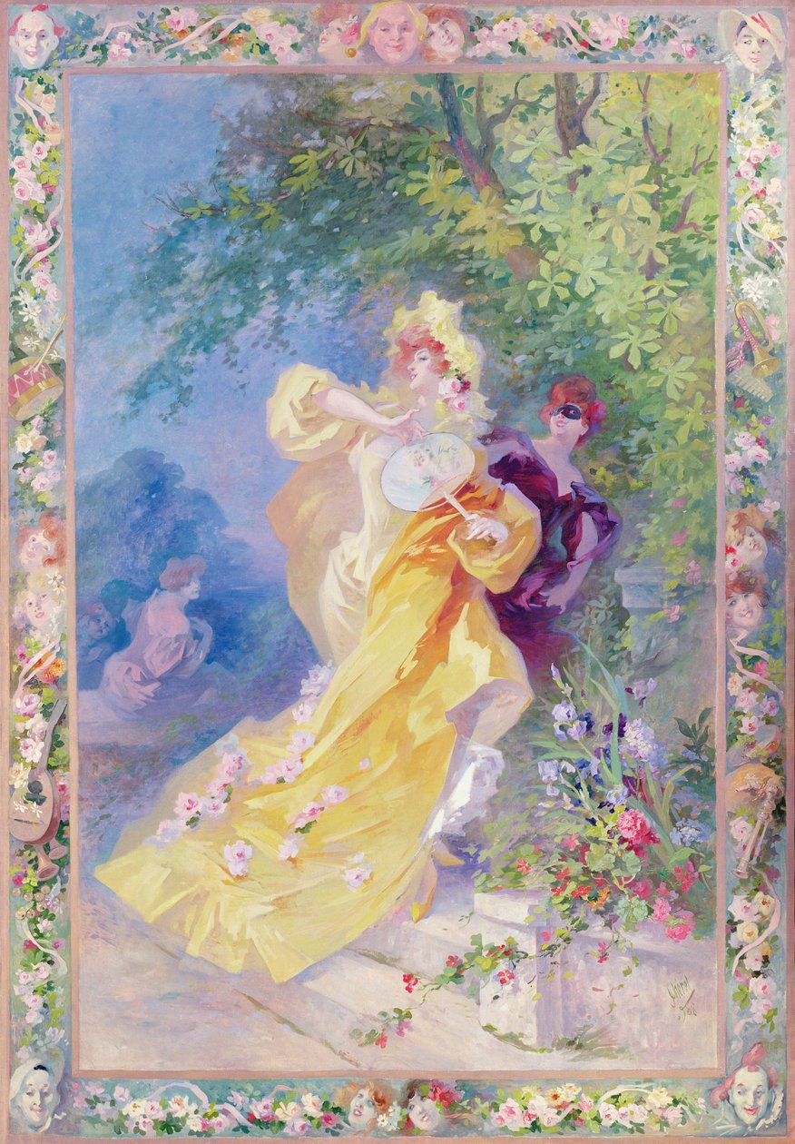 The Yellow Domino, design for a tapestry or carpet by Jules Cheret