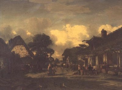 The Road in Front of the Inn by Jules Dupré