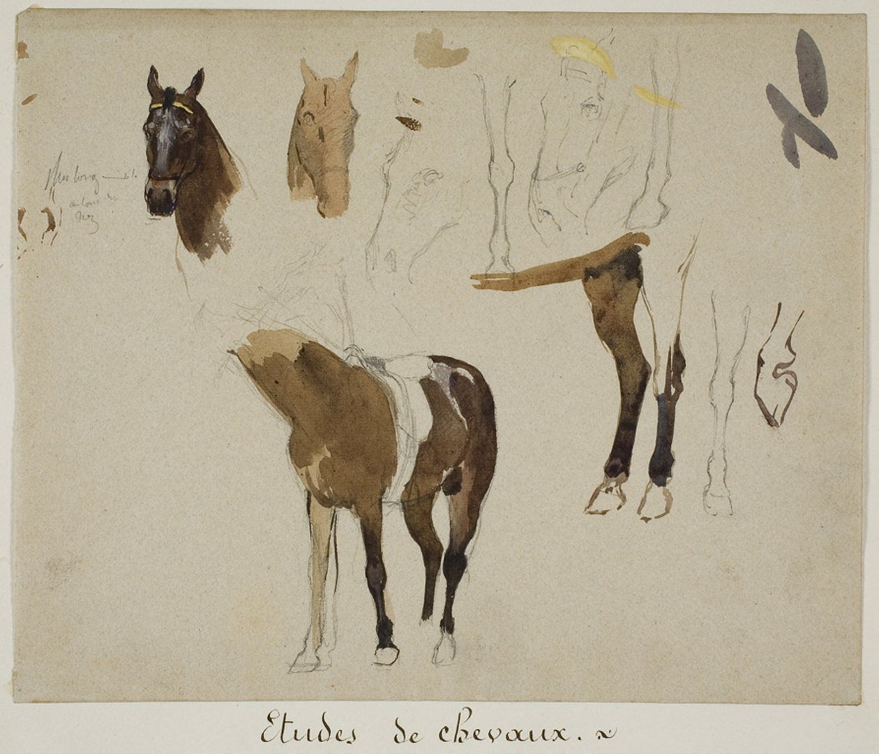 Studies of Horses by Jules Elie Delaunay