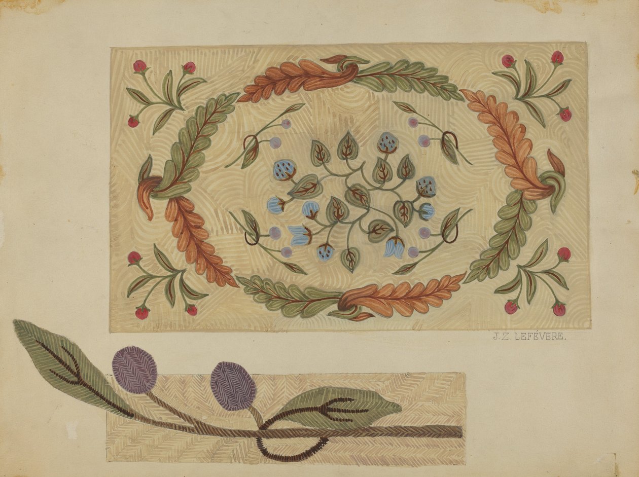 Embroidered Rug by Jules Lefevere
