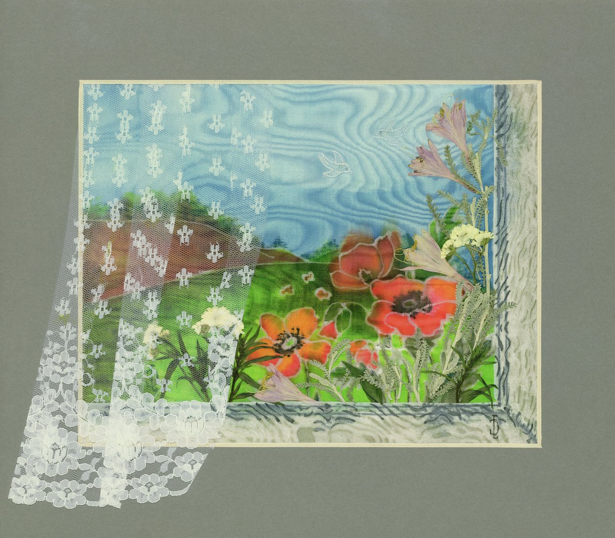 Poppies in a Country Landscape by Julia Gibson