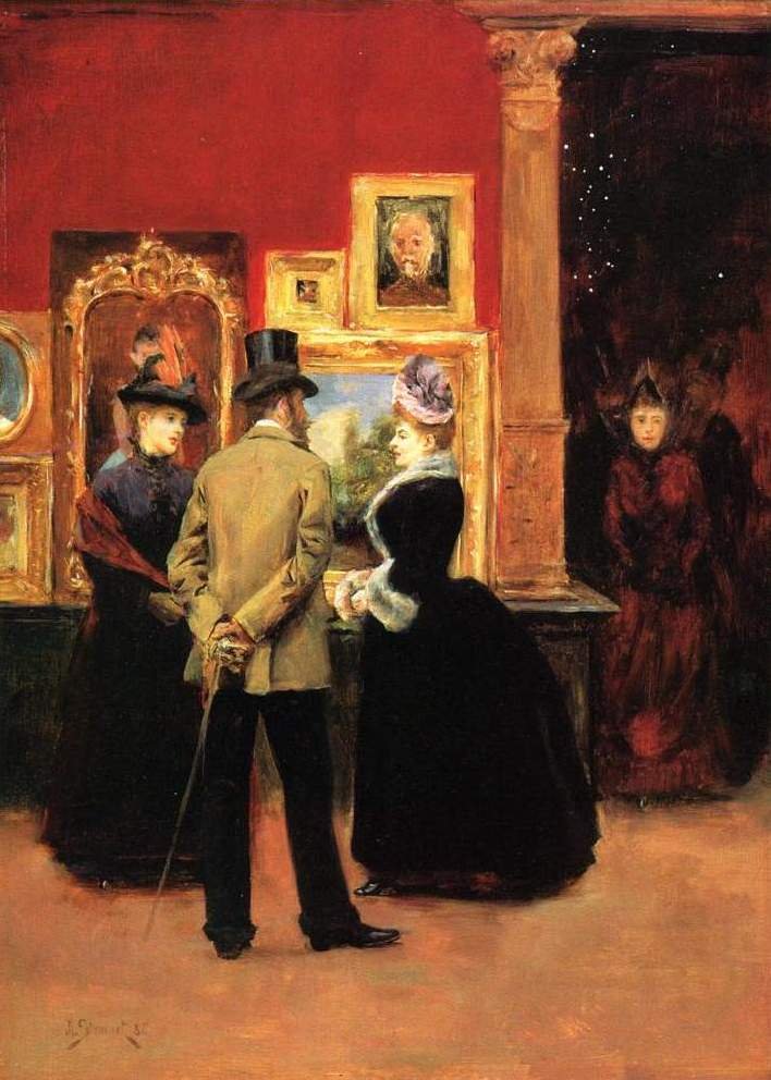 Count Ludovic Lepic and Ladies Viewing an Exhibition by Julius Leblanc Stewart