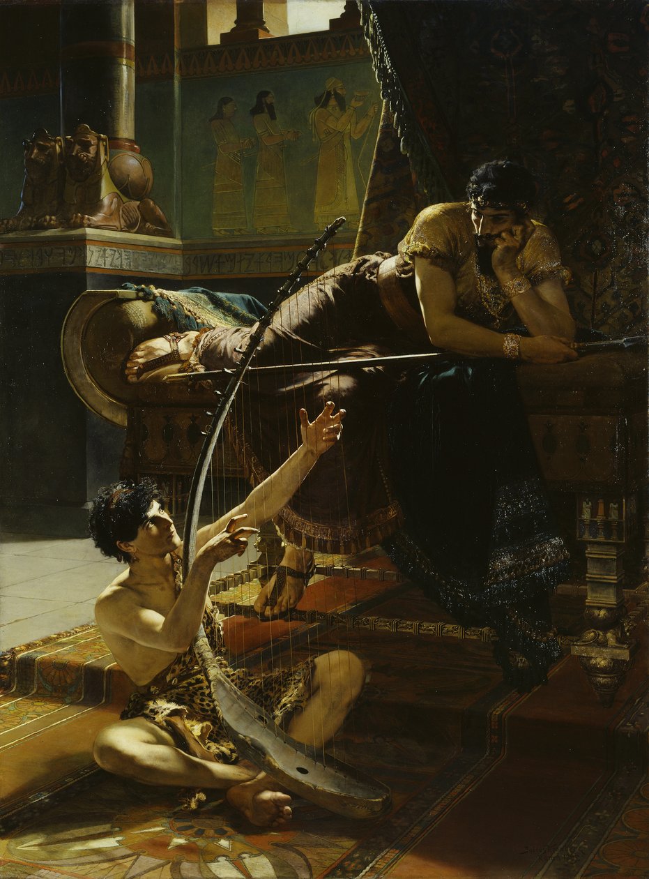 David and Saul by Julius Kronberg