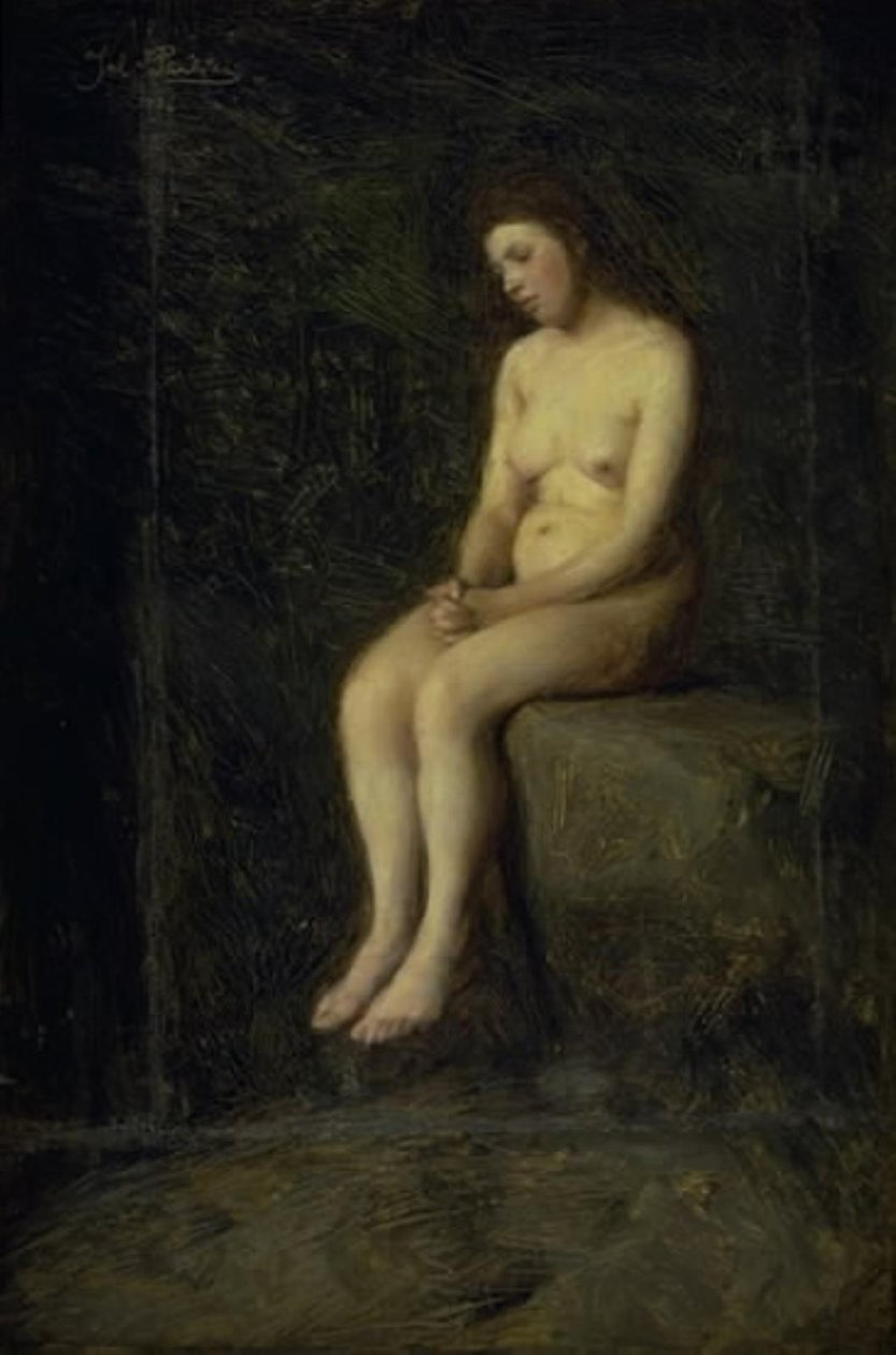 A Nymph. A Seated Female Model by Julius Paulsen