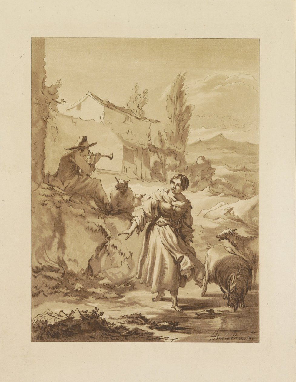 Shepherd Playing a Shawm by Jurriaan Cootwijck