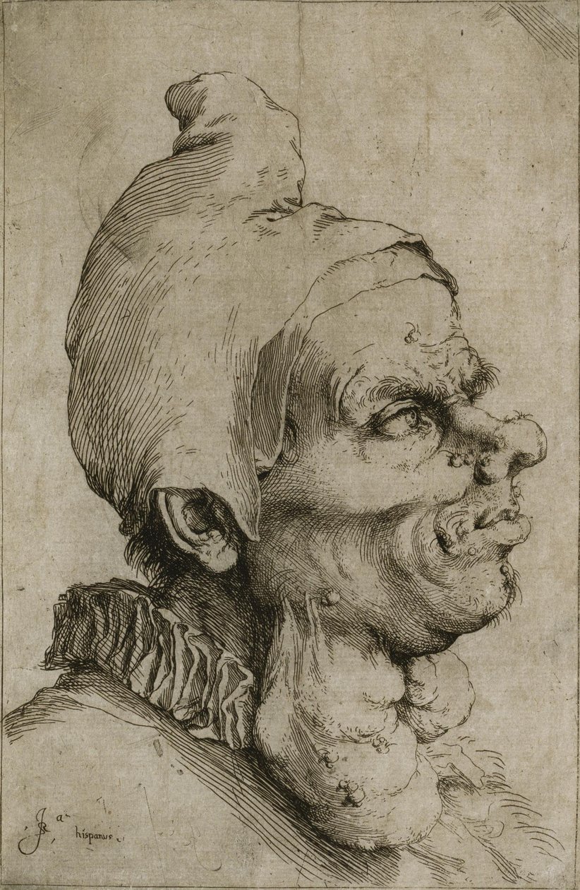 Large Grotesque Head by Jusepe de Ribera