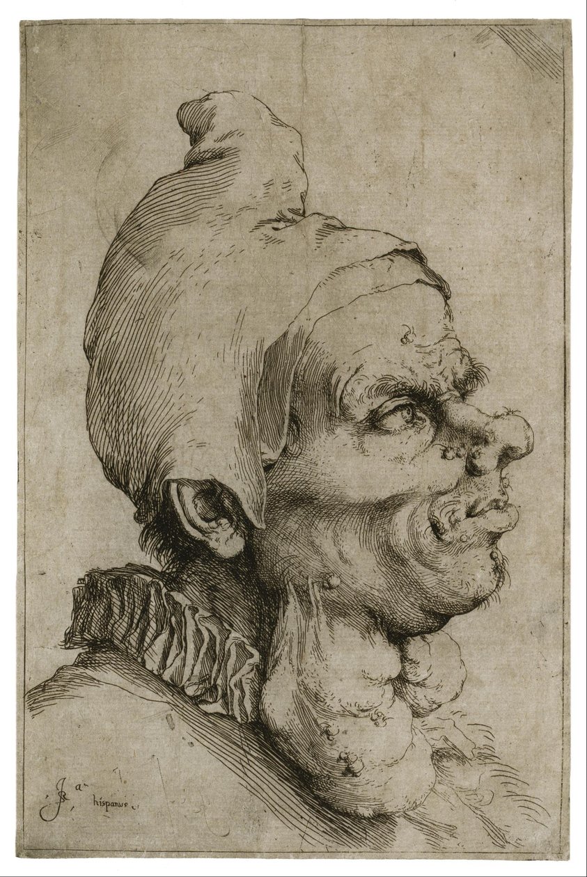 Large Grotesque Head by Jusepe de Ribera