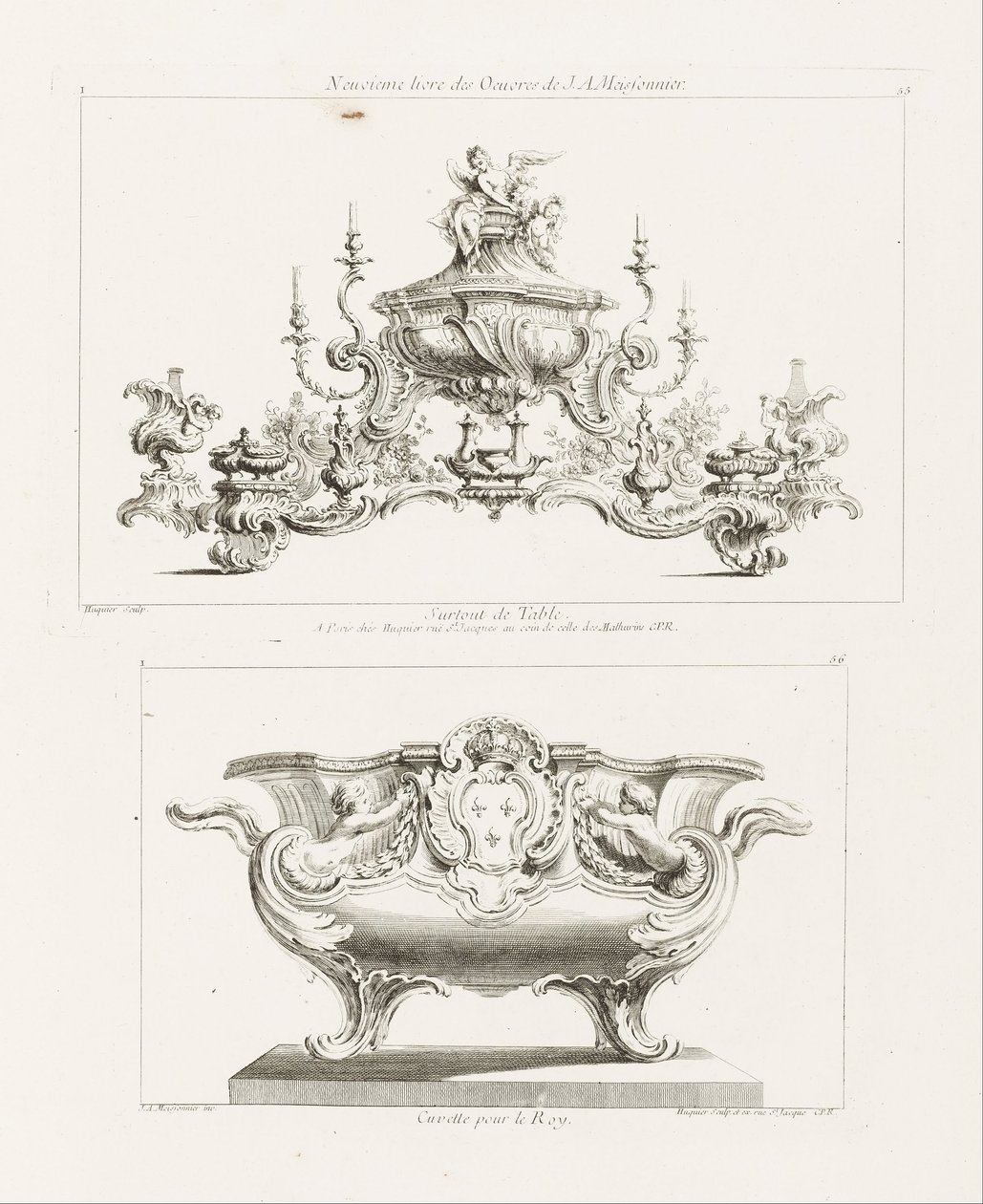Ninth Series of Works by J.A. Meissonnier, Surtout de Table by Juste Aurèle Meissonnier