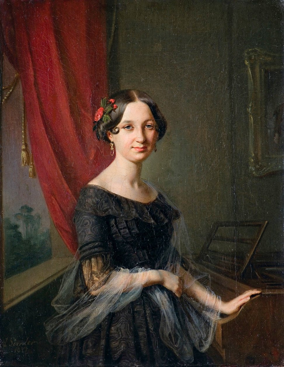 Portrait of Józefa Sługocka by Józef Simmler