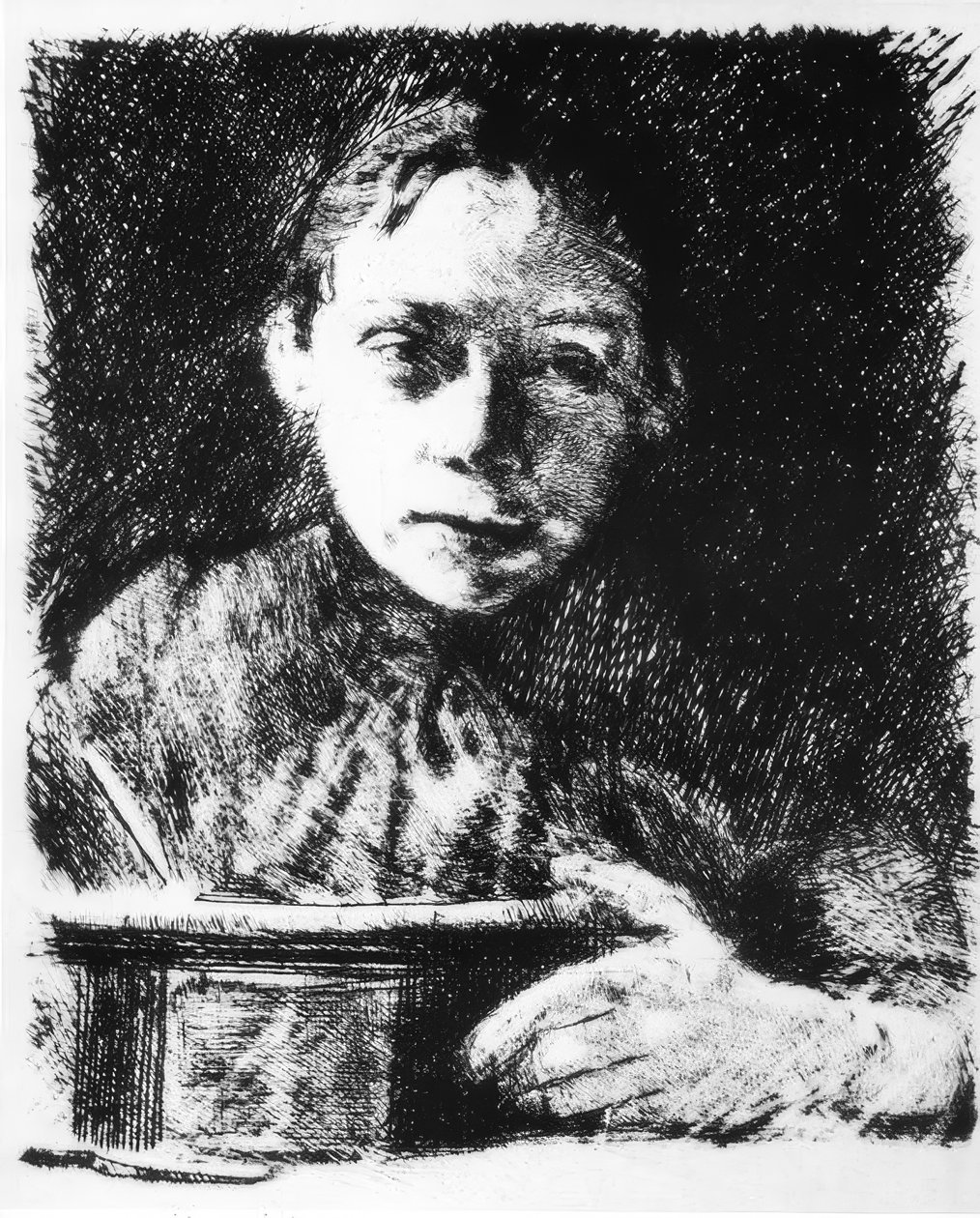 Self-Portrait at the Drawing Board by Käthe Kollwitz