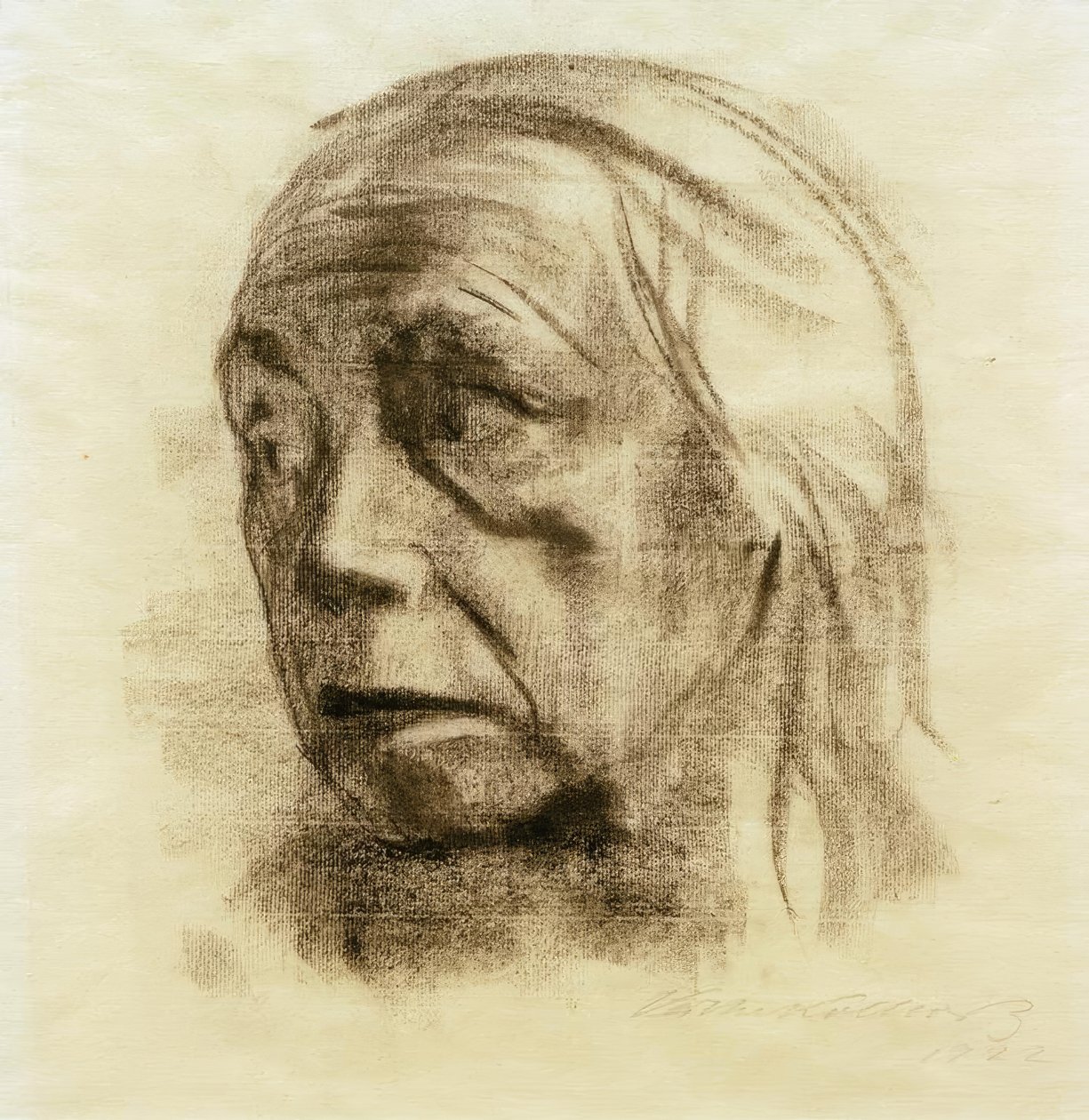 Self-Portrait in Three-Quarter View to the Left by Käthe Kollwitz