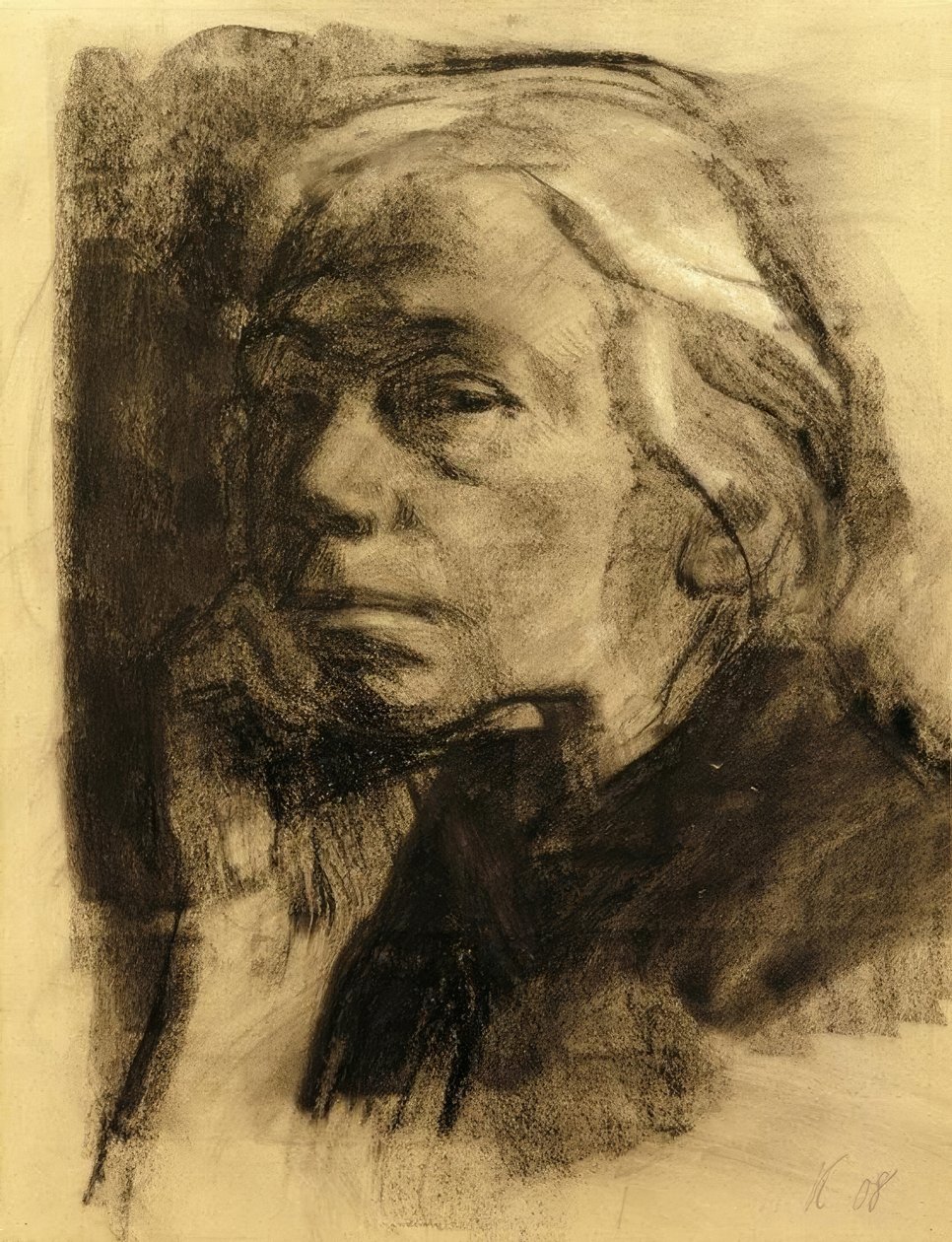 Self-Portrait in Three-Quarter Profile to the Left by Käthe Kollwitz