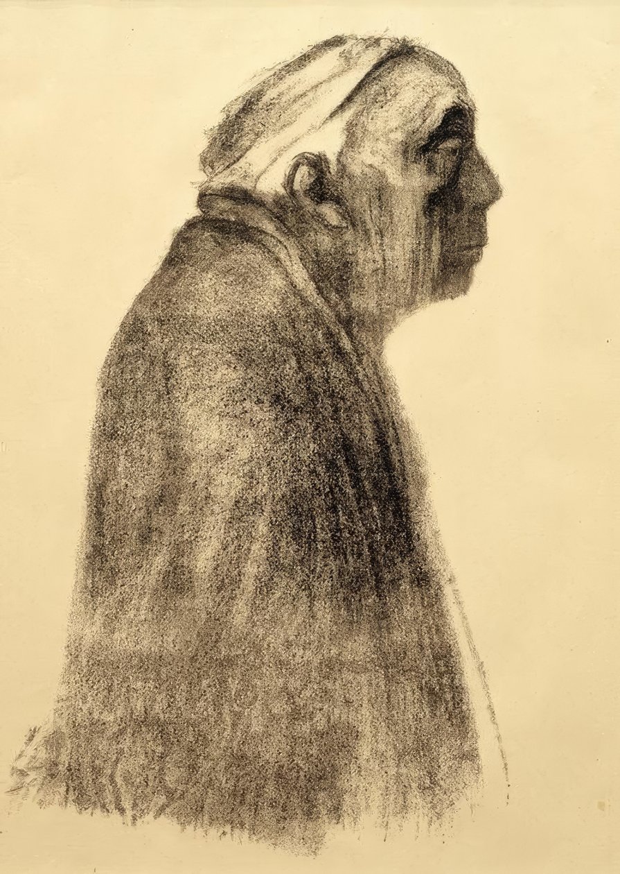 Self-Portrait in Profile Facing Right by Käthe Kollwitz