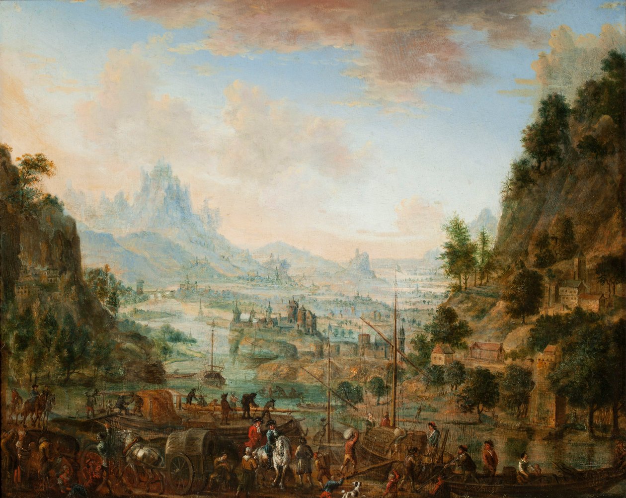 View of the banks of the Rhine by Kalraet