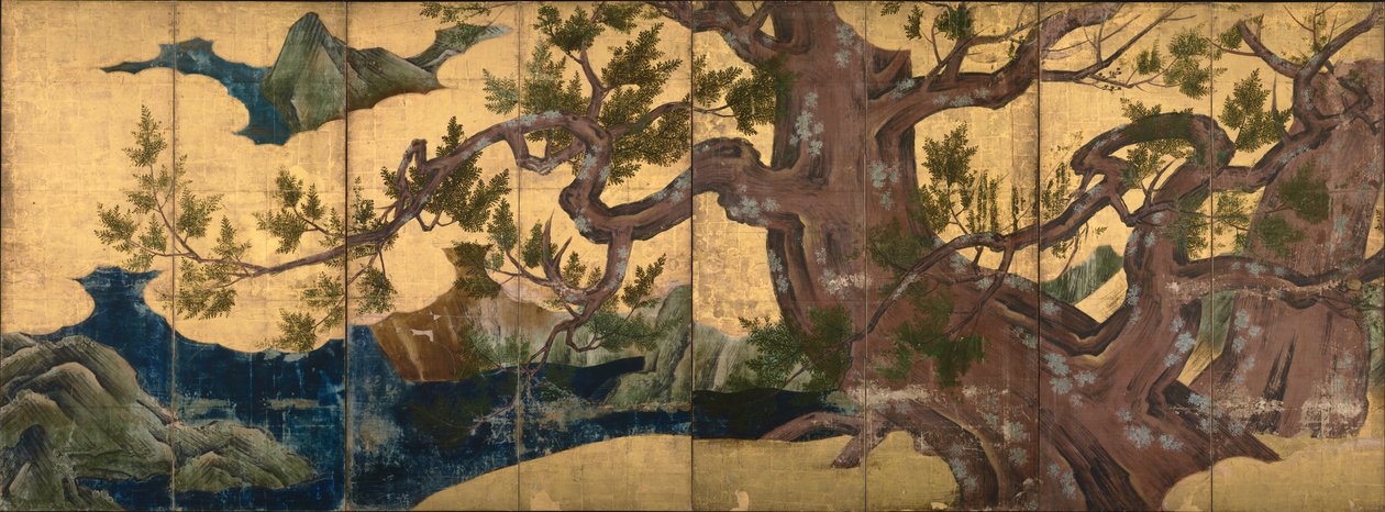 Pine Tree Screen by Kano Eitoku