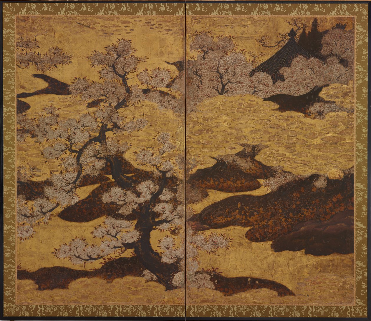 Blossoming Cherry Trees by Kano Sanraku