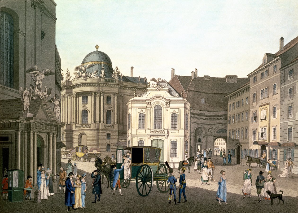 View of Michaelerplatz showing the Old Burgtheater by Karel Postl