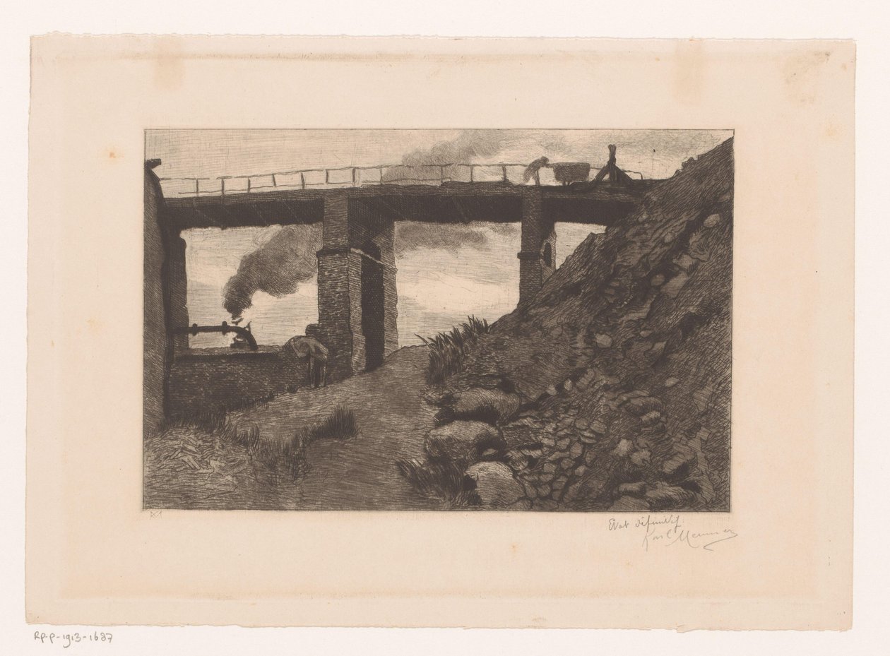 Industrial Landscape with Viaduct by Karl Meunier