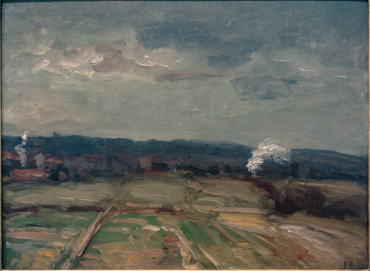Landscape with Two Smoke Clouds by Karl Peter Burnitz