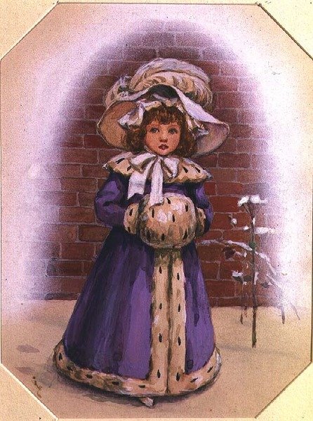 Girl with a muff by Kate Greenaway