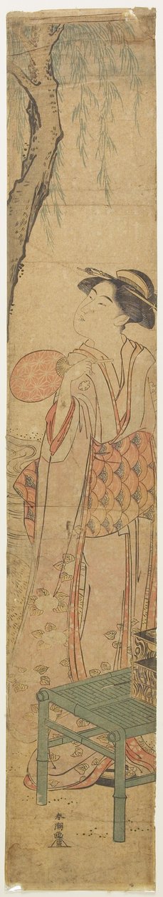 Courtesan Cooling under a Willow Tree by Katsukawa Shuncho