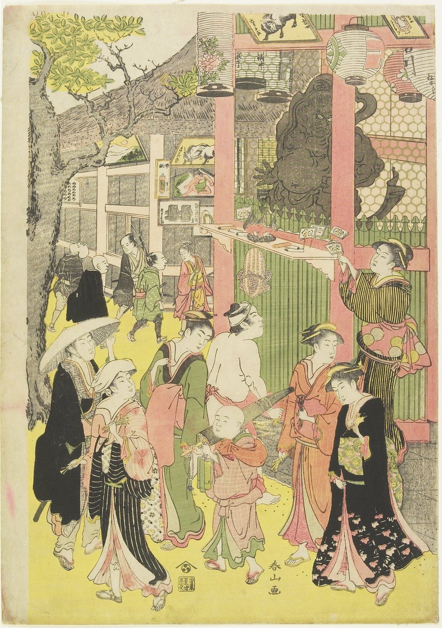 Crowd at the Gateway of Asakusa Temple, 1782-1798 by Katsukawa Shunzan