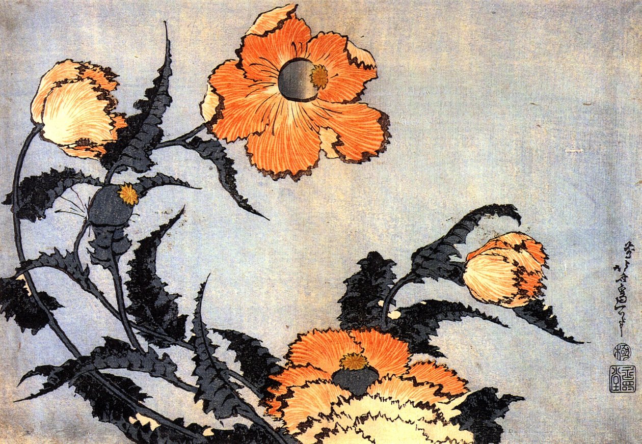 Poppies by Katsushika Hokusai