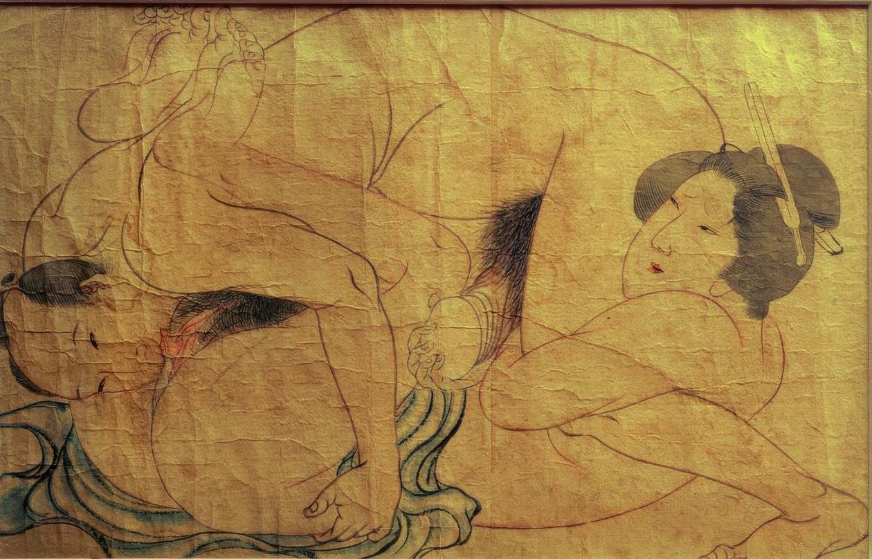 Erotic Scene by Katsushika Hokusai