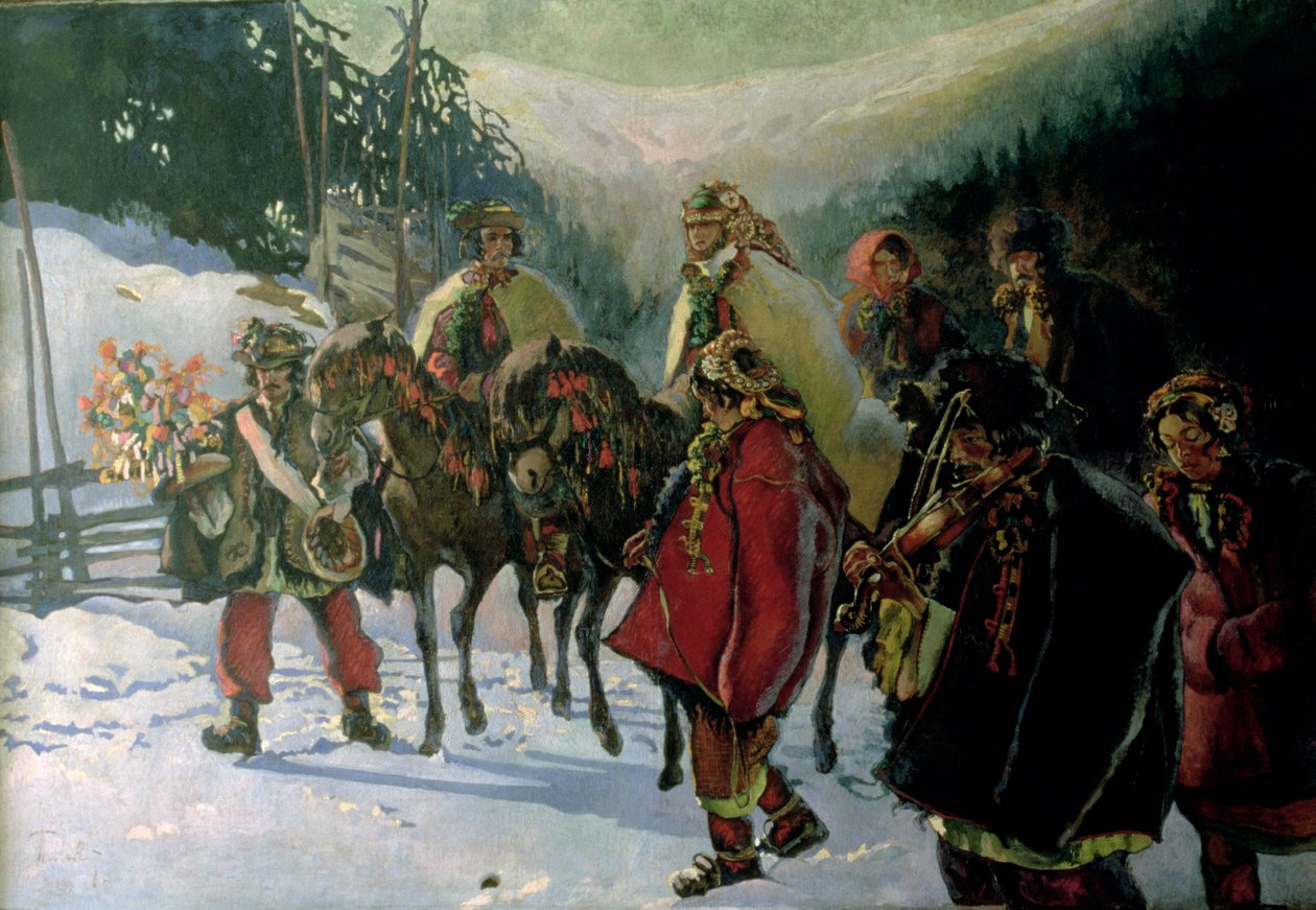 Hucul Wedding by Kazimierz Sichulski