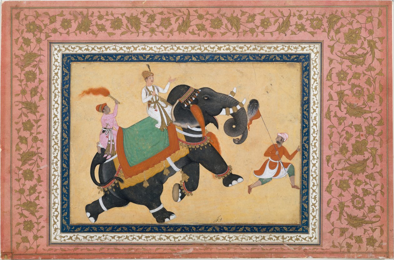 Prince Riding an Elephant by Khem Karan