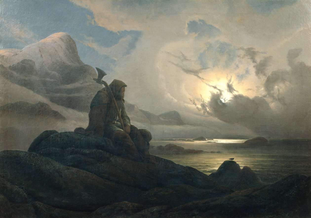 Coast Landscape with Person by Knud Andreassen Baade