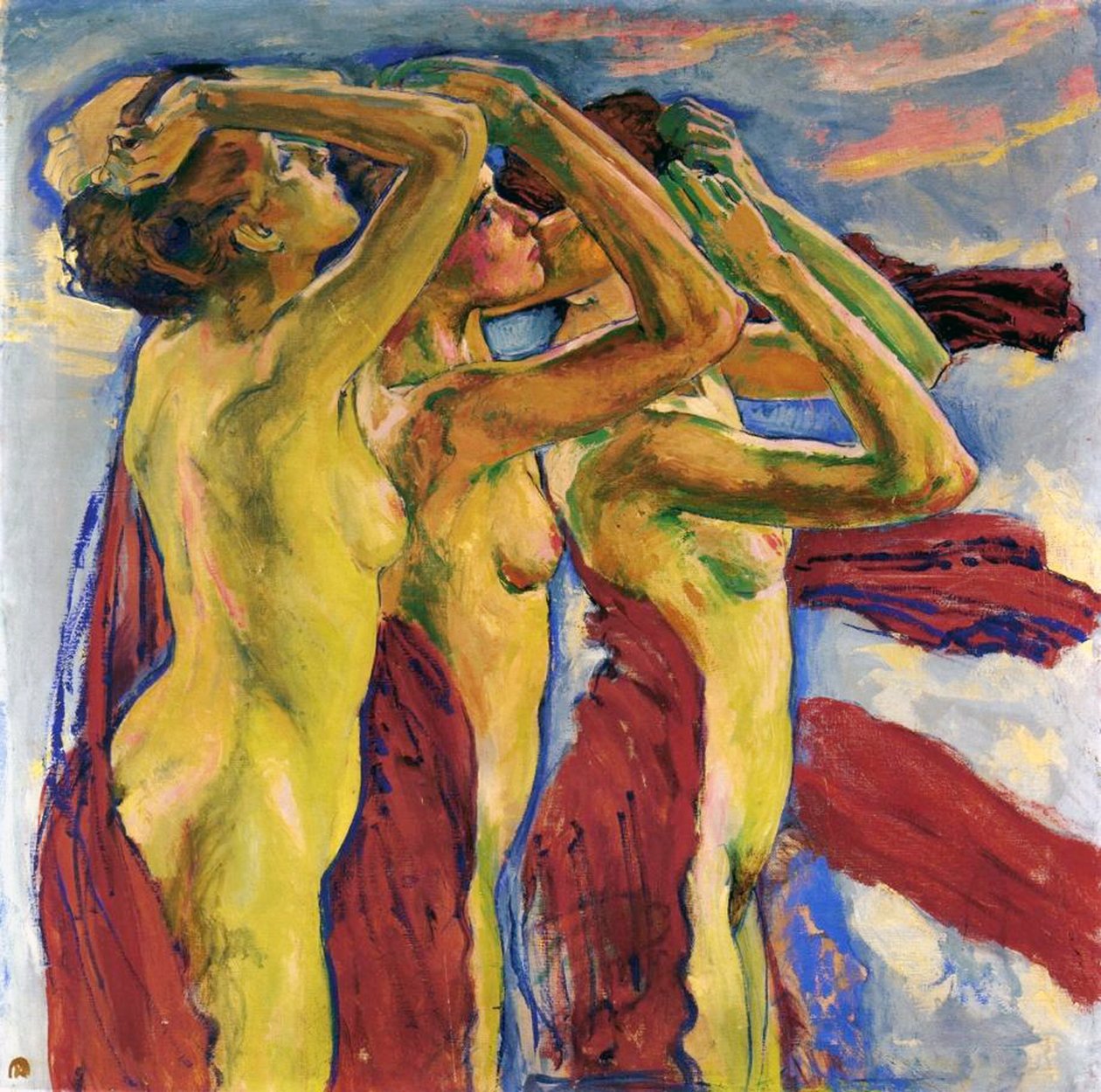 Three Nudes by Koloman Moser