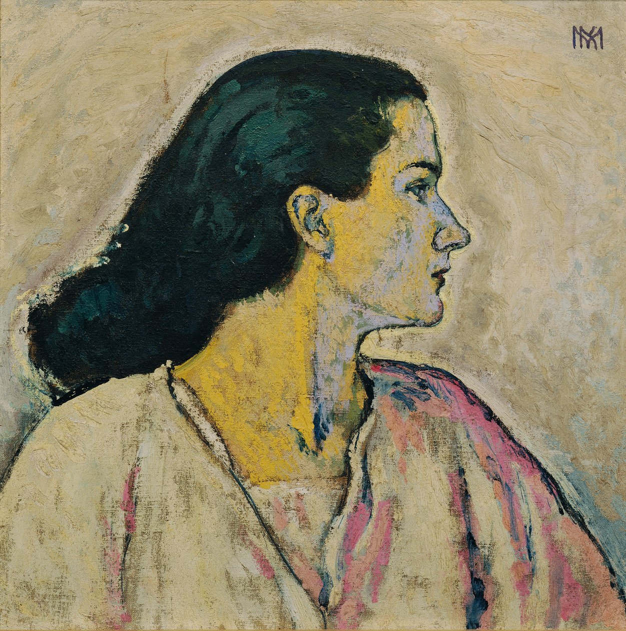 Female Portrait in Profile by Koloman Moser