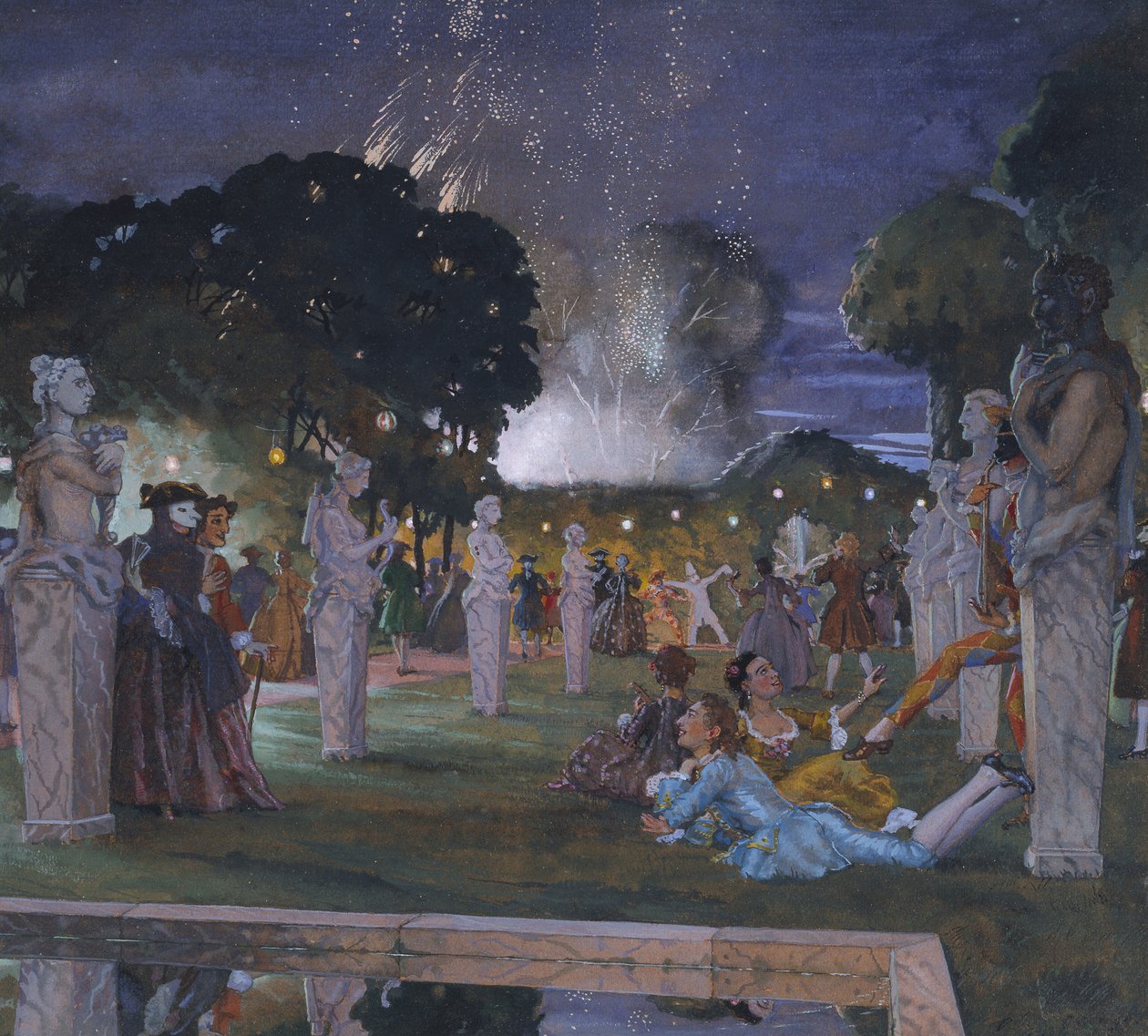 Festivities around Venice, 1930 by Konstantin Andreevic Somov